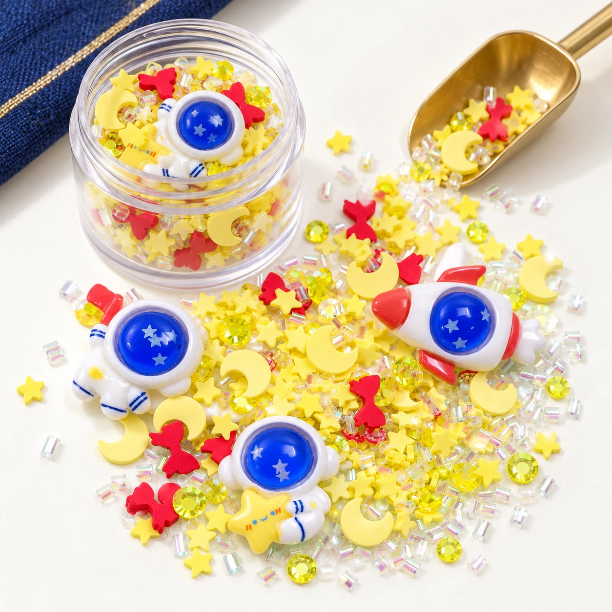 Astronaut & Yellow Star Filler Mix in a slime-workspace concept, SLM23283