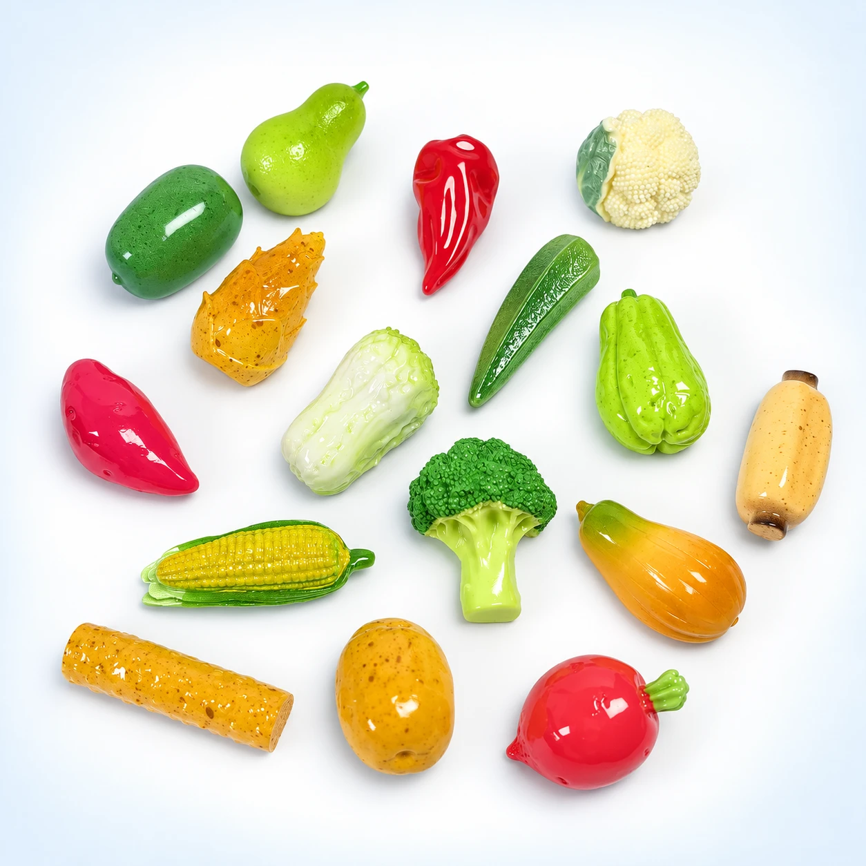 Assorted Vegetable Resin Miniatures RW002226 on a clean light studio background