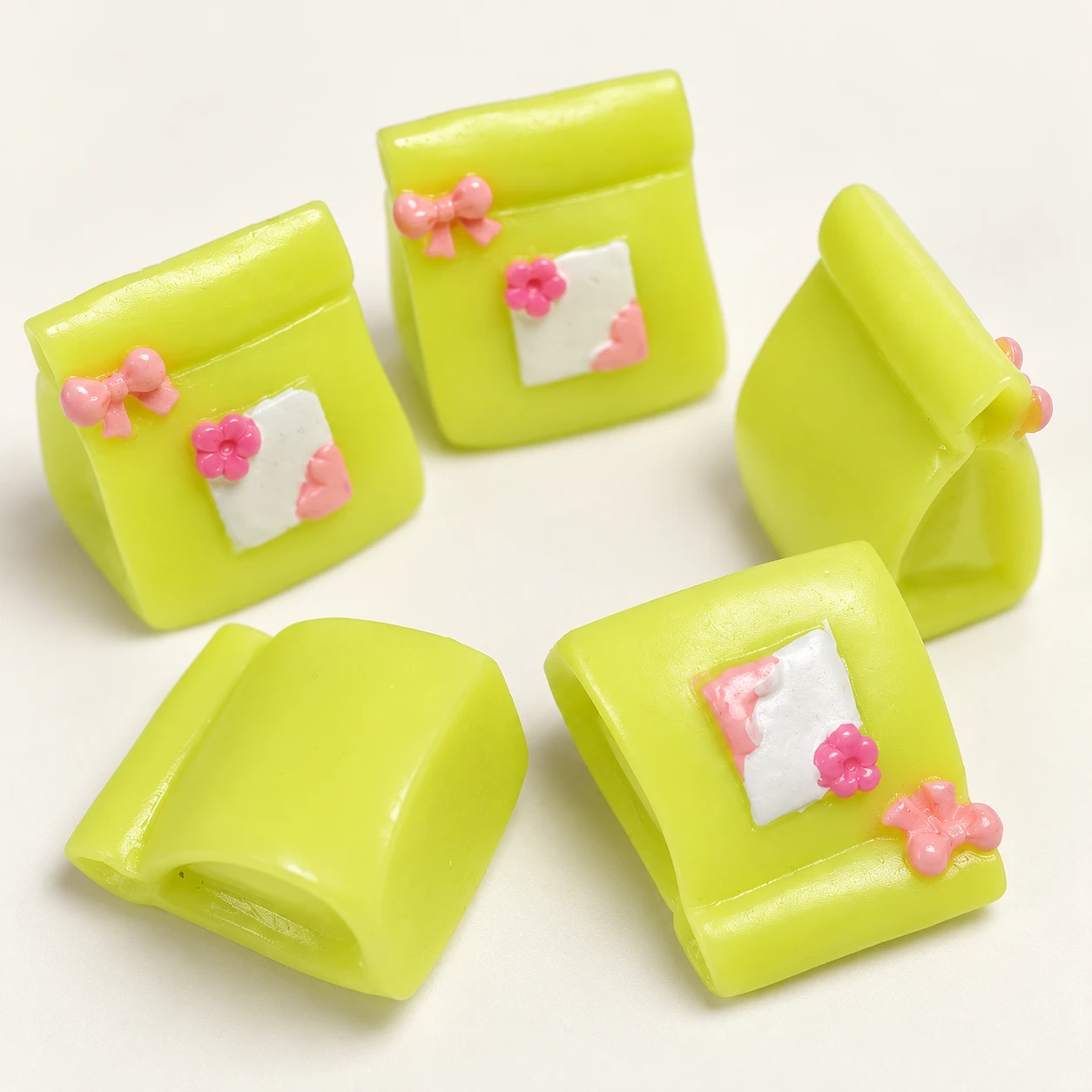 Blossom Gift Bag Resin Charms RW001877 close-up showing the decorative shape and finish