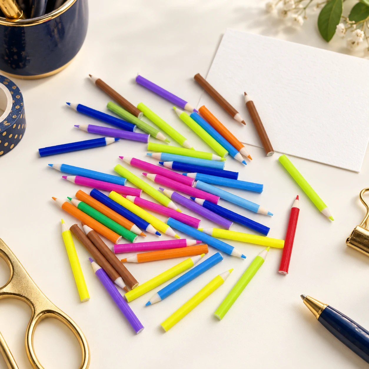 Colored Pencil Resin Miniatures RW001952 in an illustrative craft workspace