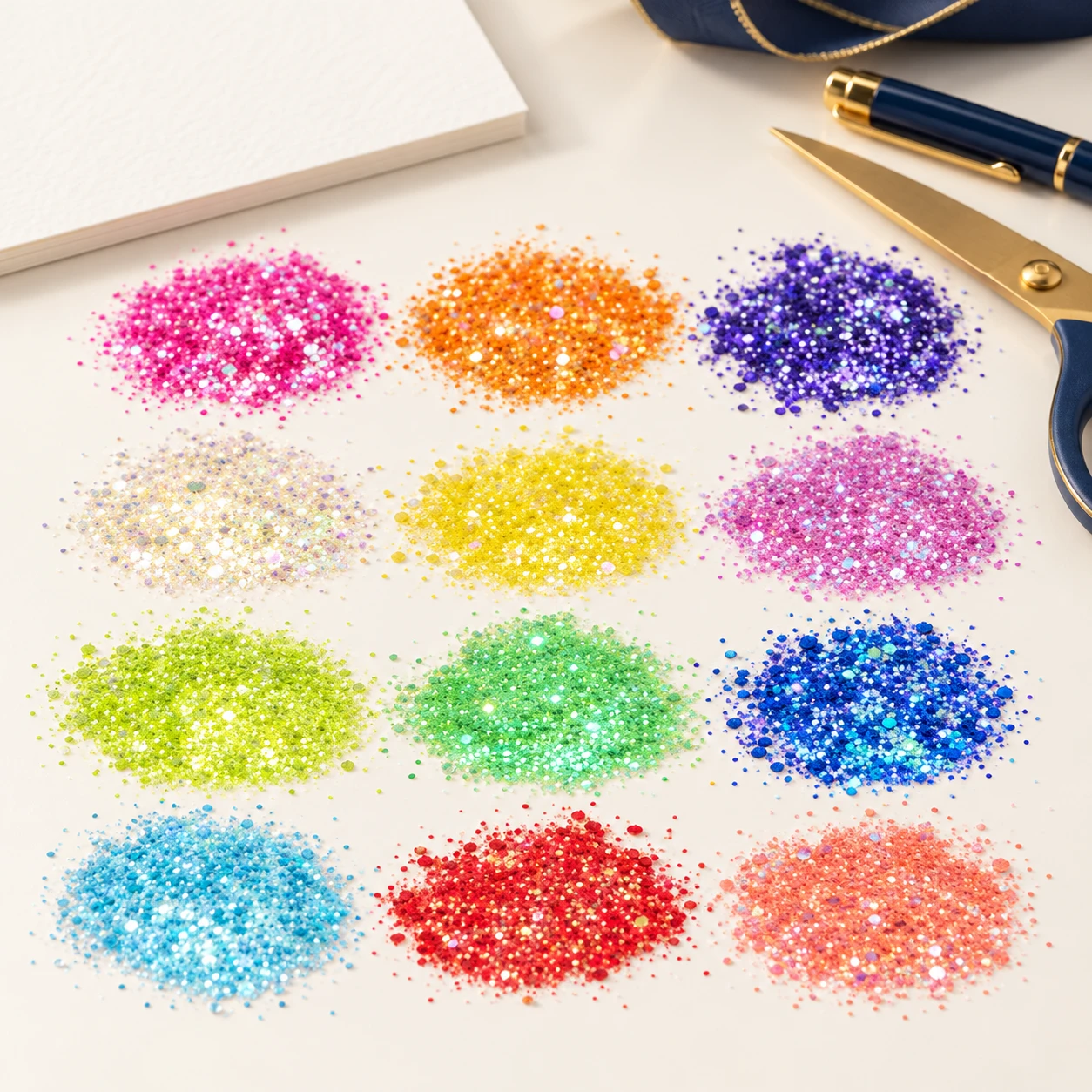 Fine Glitter Color Collection MA195 in an illustrative craft workspace