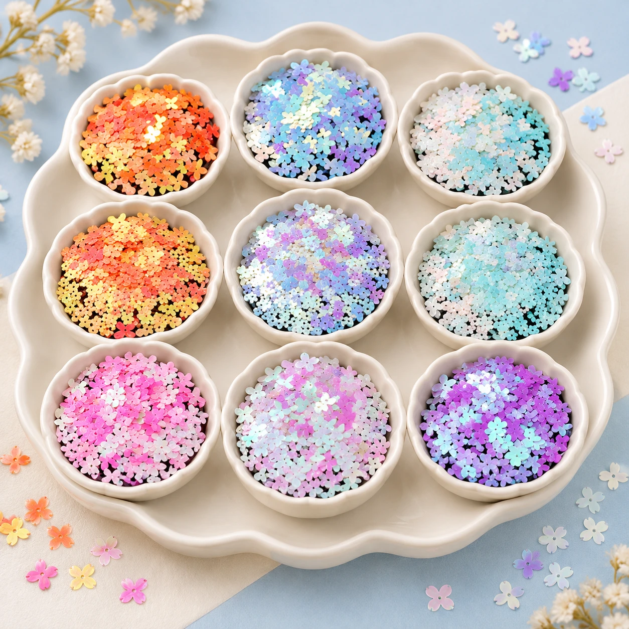 Flower Sequin Color Collection MA262 displayed for assortment selection