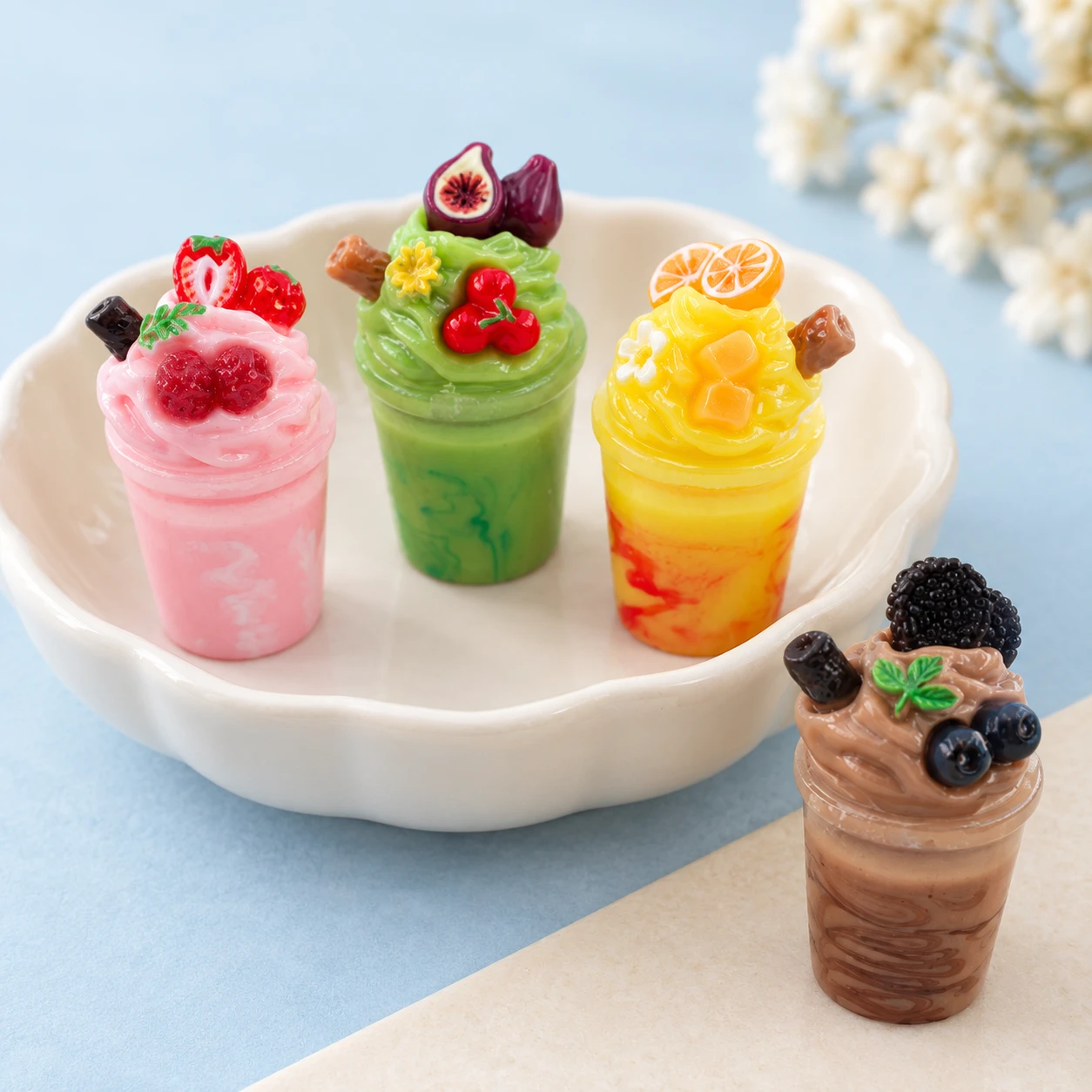 Fruit Dessert Drink Resin Miniatures RW0025221 / 26495 displayed for assortment selection