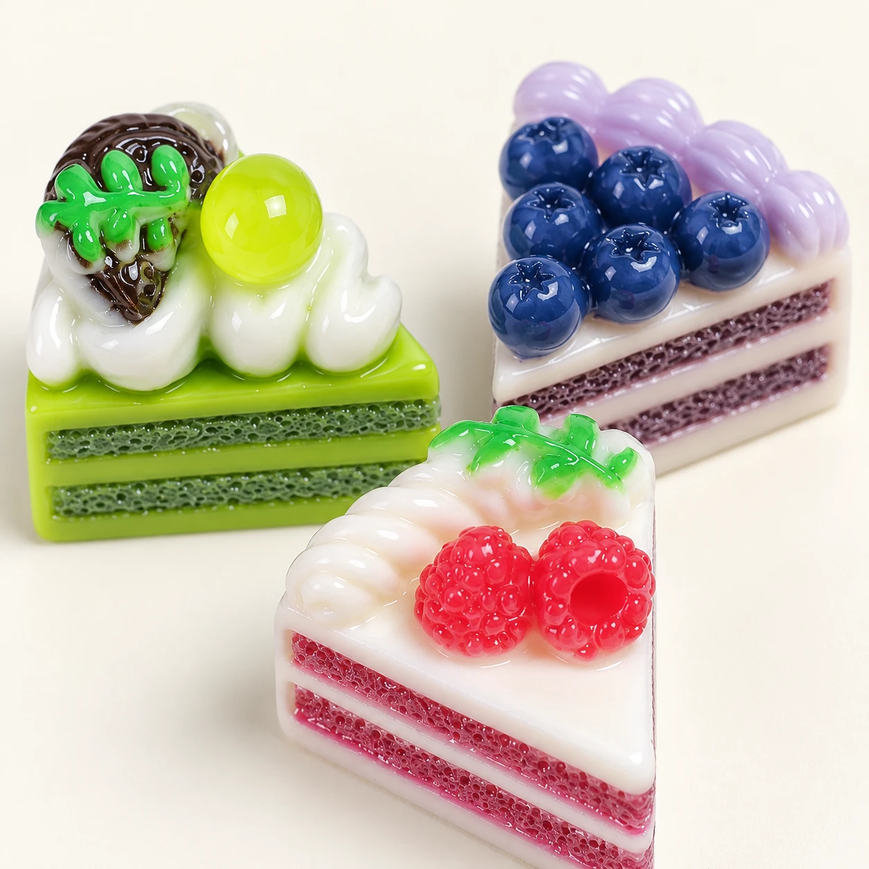 Fruit Layer Cake Resin Charms RW002658 close-up showing the decorative shape and finish