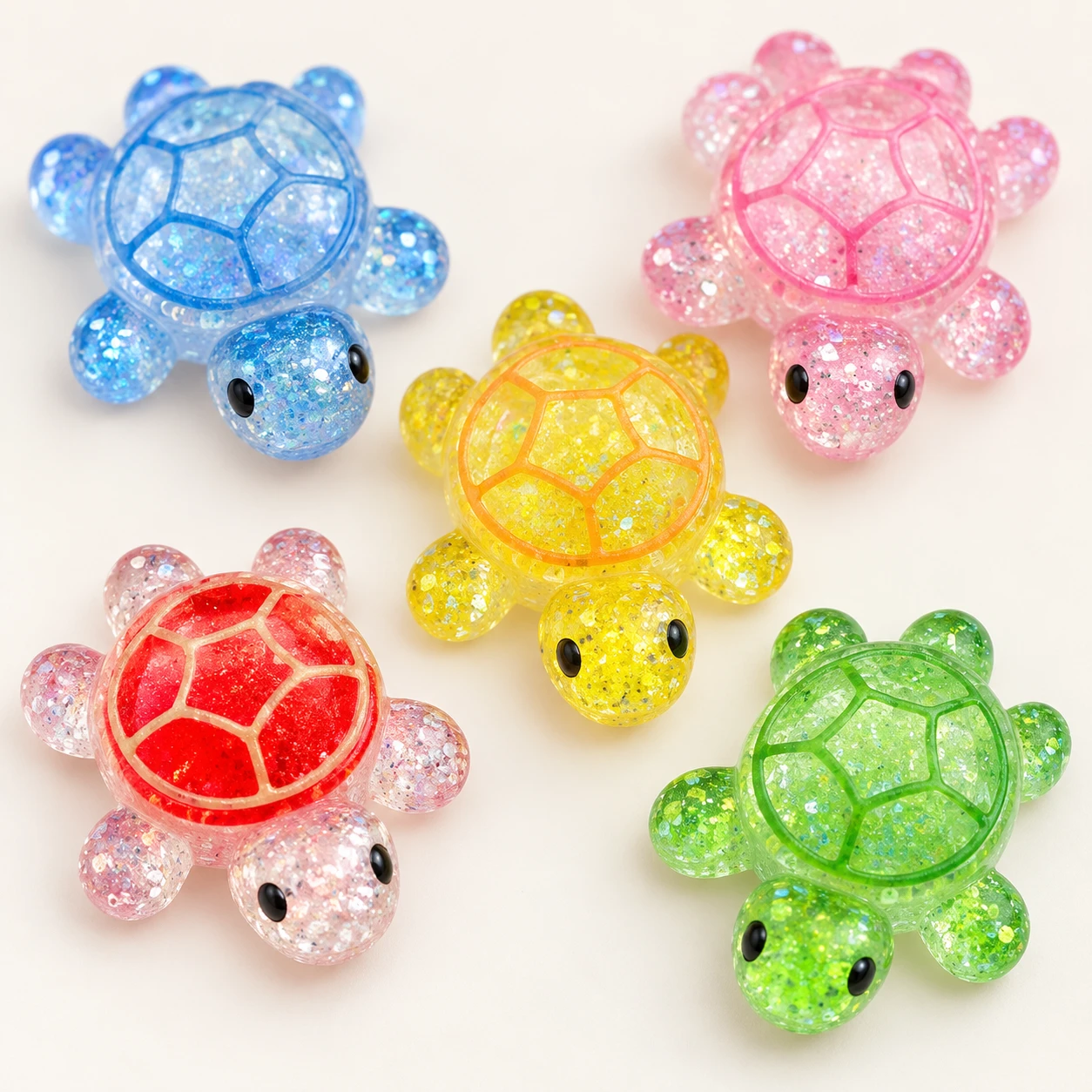 Glitter Shell Turtle Resin Charms RW26057-2 close-up showing the decorative shape and finish