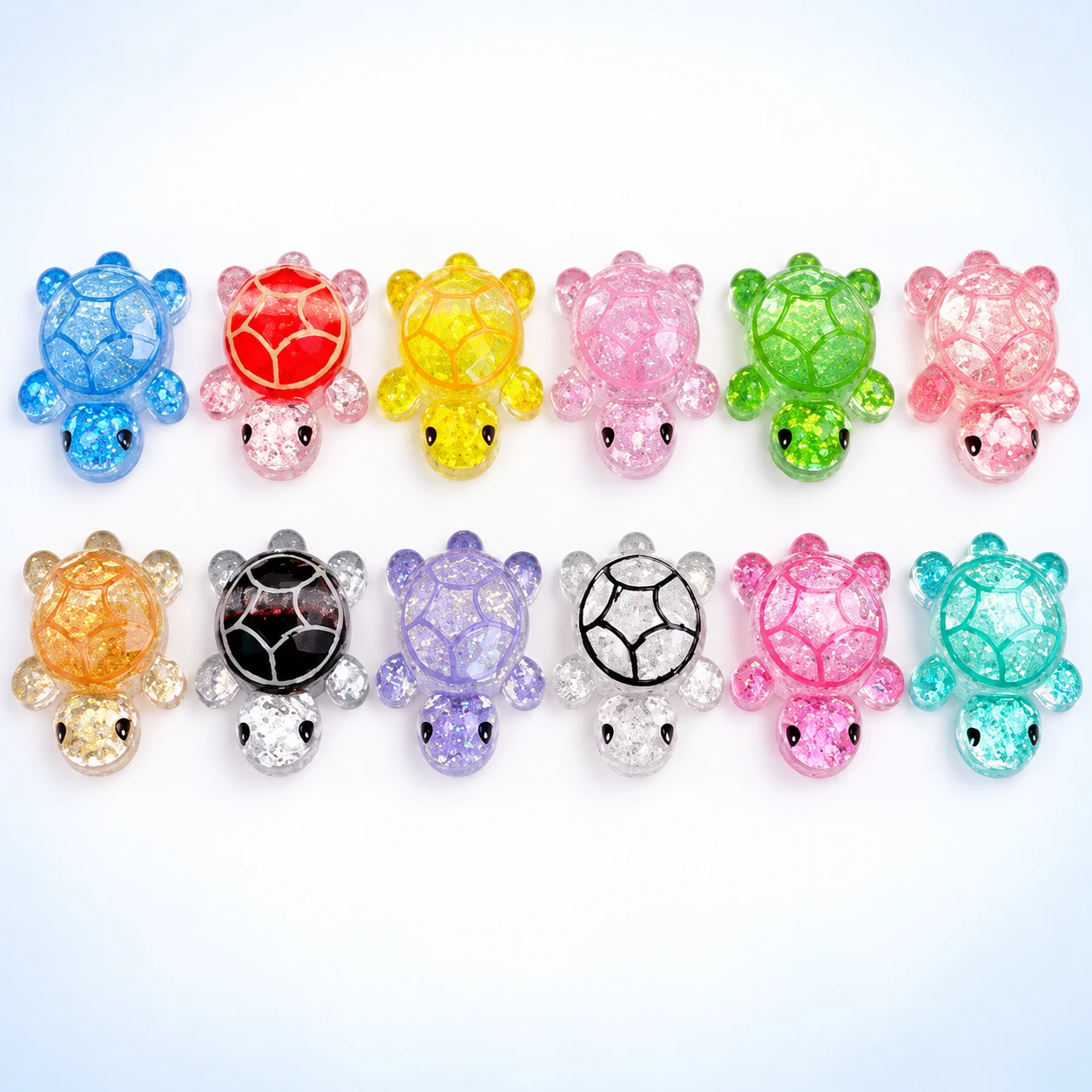 Glitter Shell Turtle Resin Charms RW26057-2 on a clean light studio background