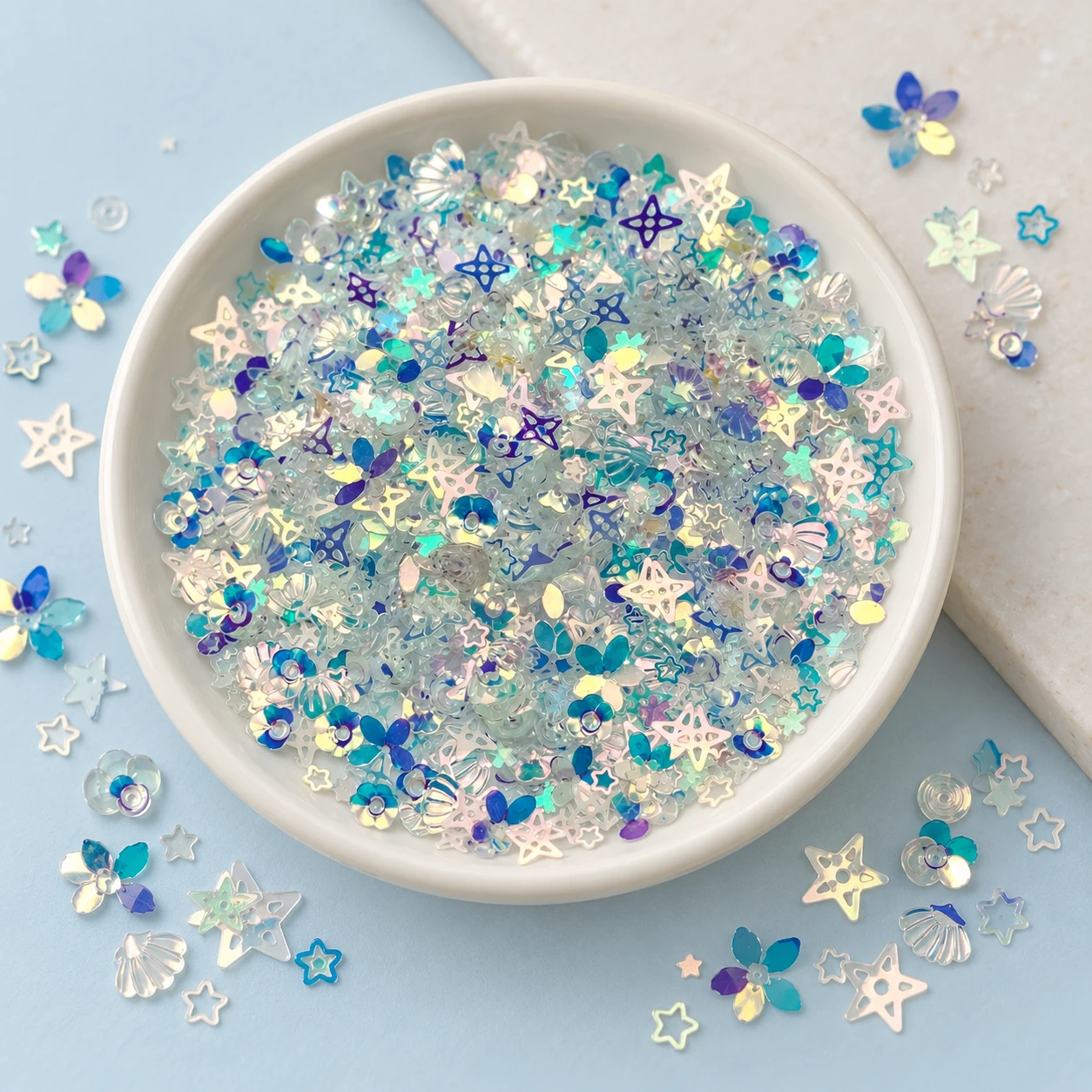 Gold Teal Iridescent Glitter Mix MA172 displayed for assortment selection