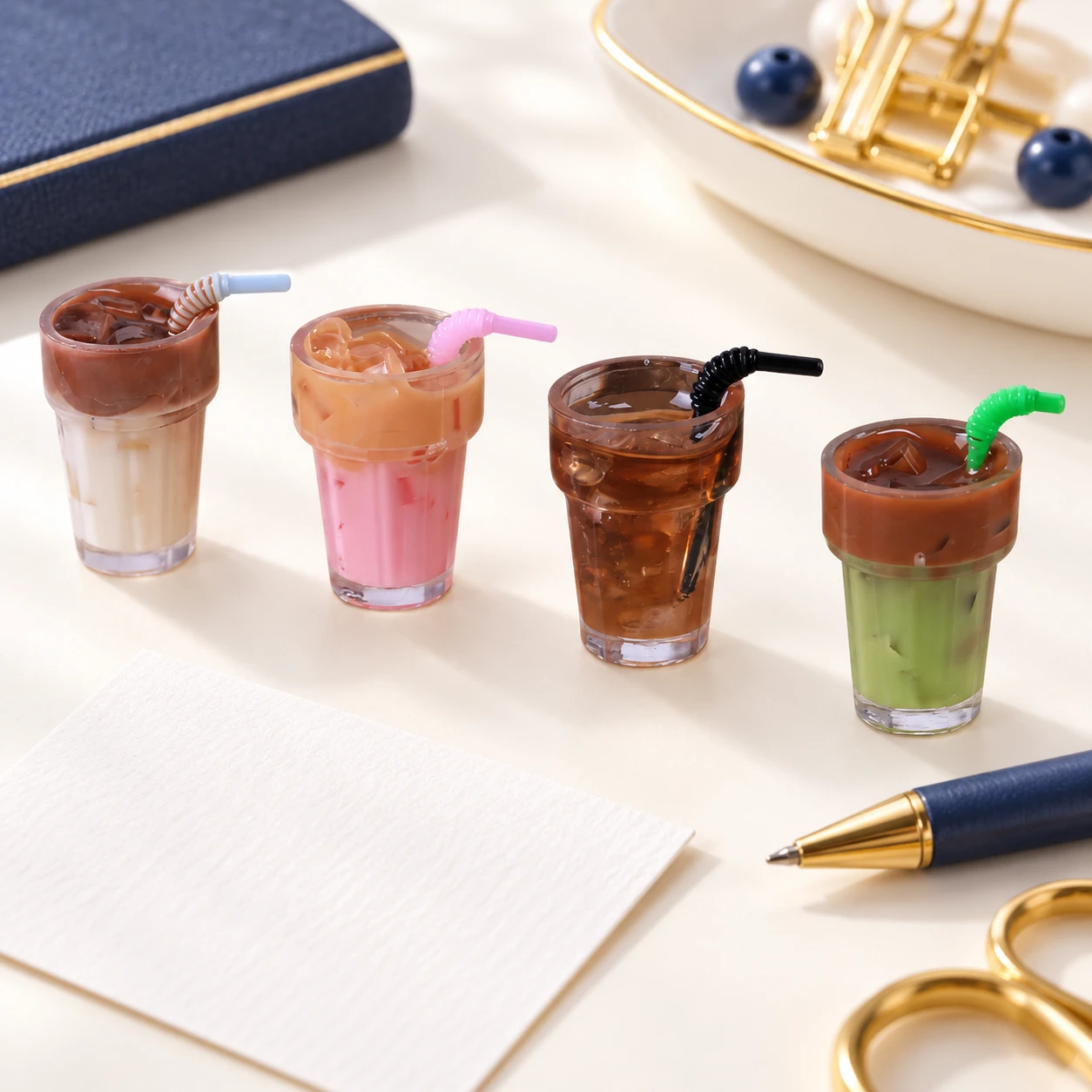 Iced Drink Cup Resin Miniatures RW003316 in an illustrative craft workspace