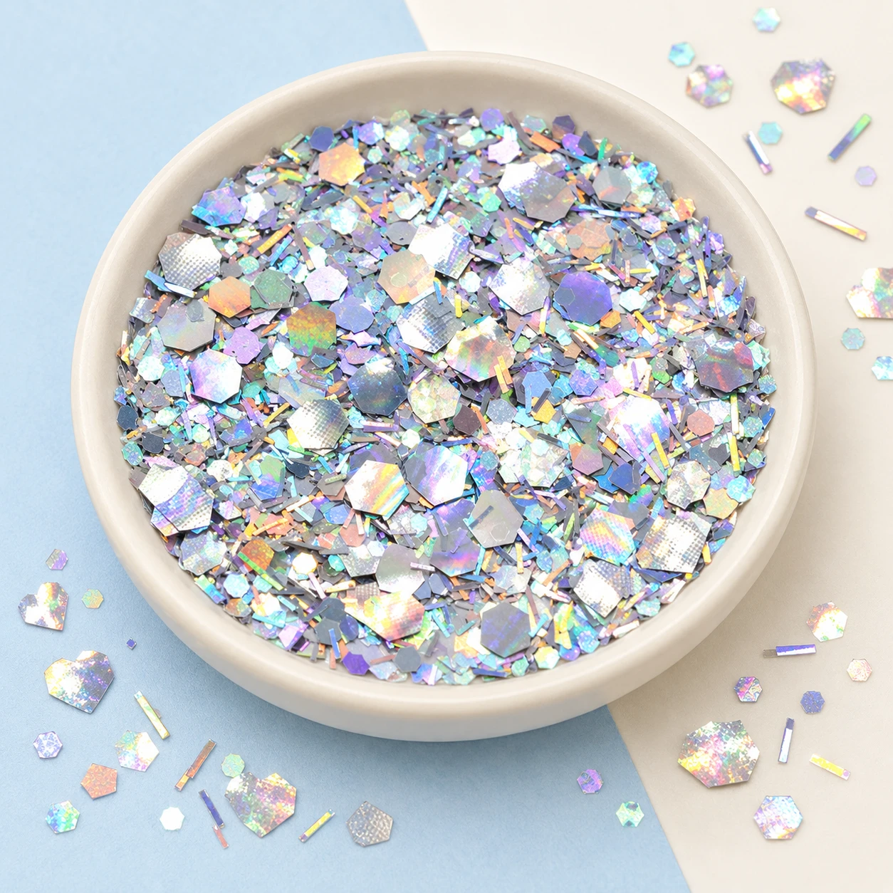 Iridescent Heart and Round Sequin Mix MA120 displayed for assortment selection