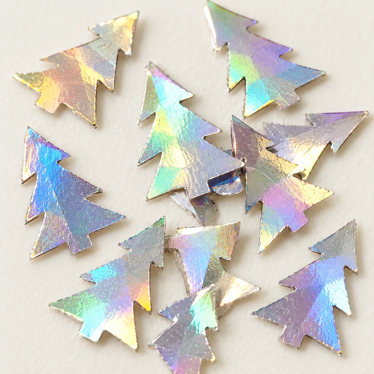 Iridescent Tree Silhouette Sequins MA187 close-up showing the decorative shape and finish