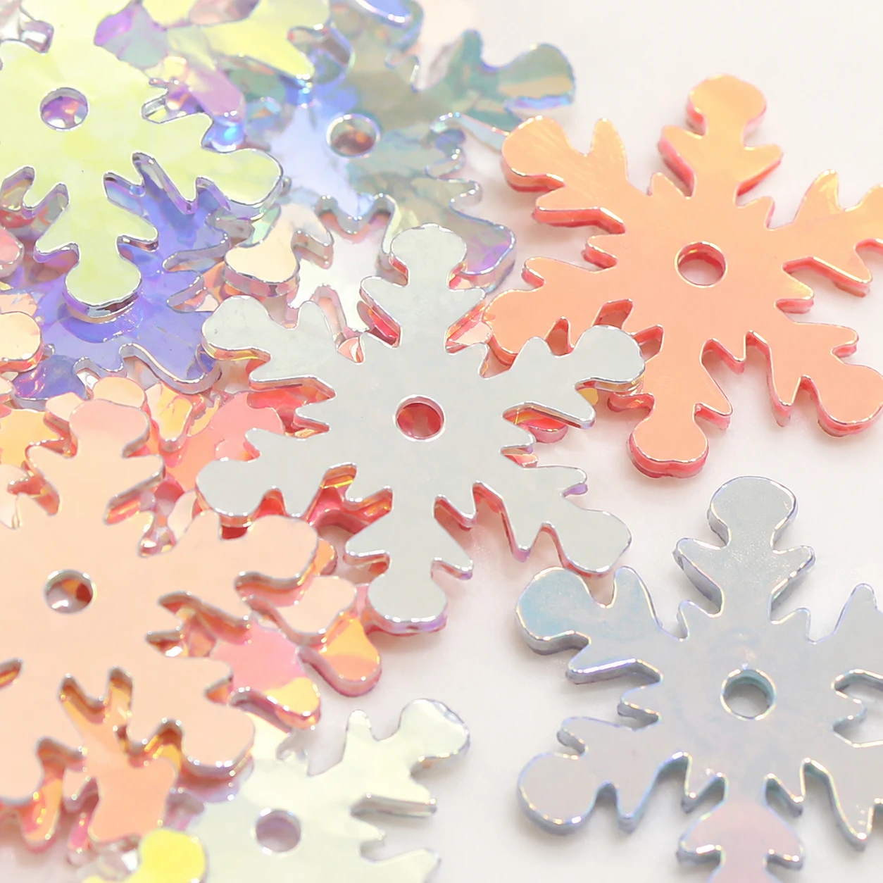 Large Iridescent Snowflake Sequins MA100 close-up showing the decorative shape and finish