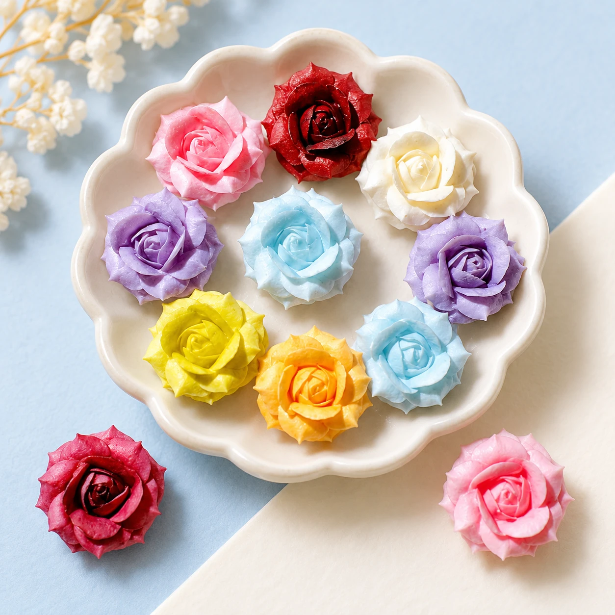 Matte Rose Resin Cabochons RW003311 displayed for assortment selection