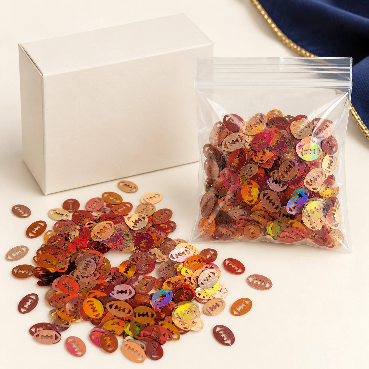 Metallic Smiley Face Sequins MA177 with illustrative private-label packaging