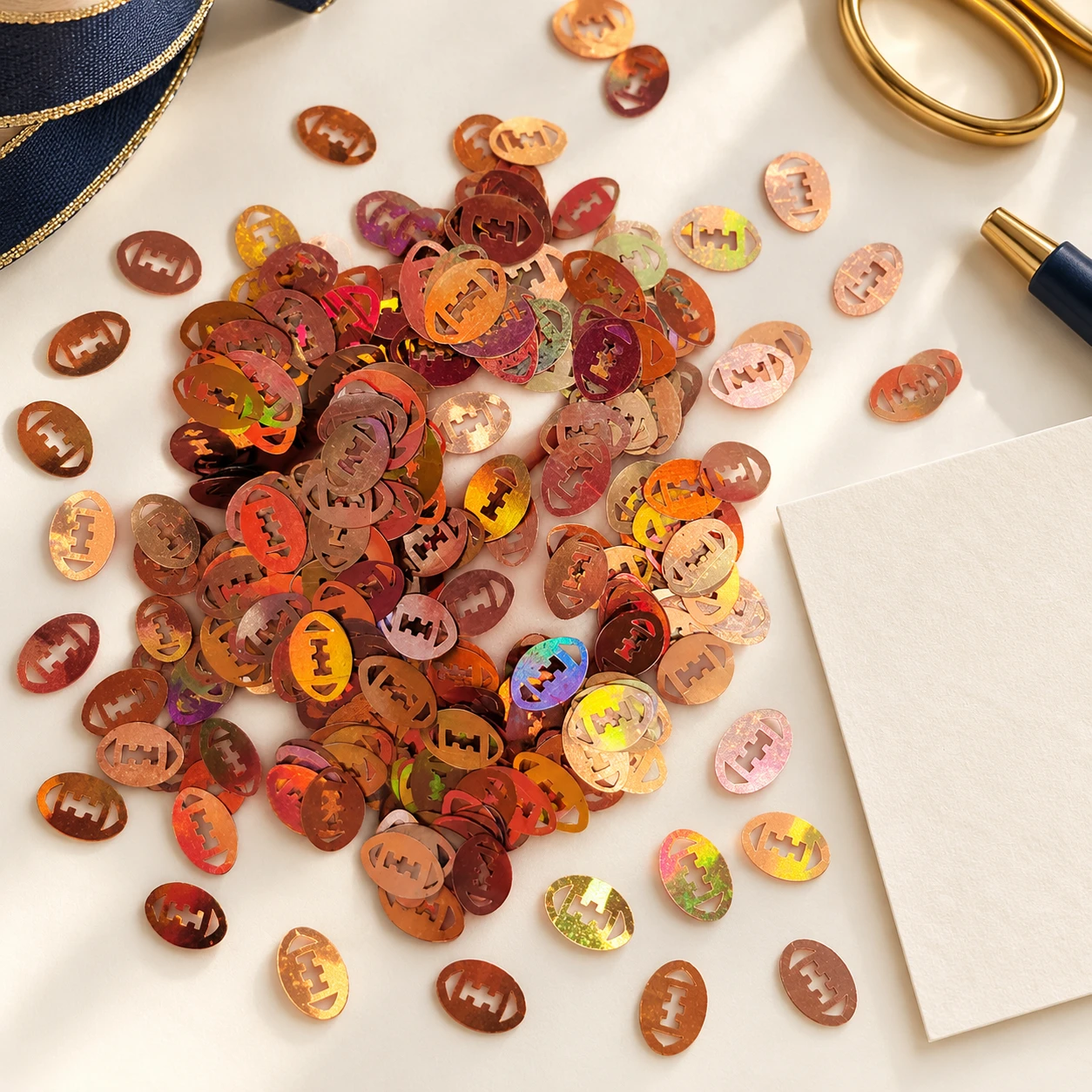 Metallic Smiley Face Sequins MA177 in an illustrative craft workspace