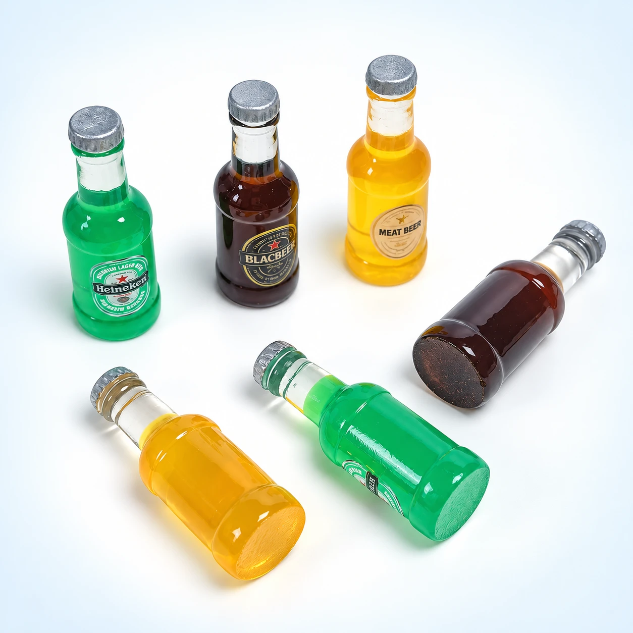 Mini Beer Bottle Resin Charms RW002656 on a clean light studio background