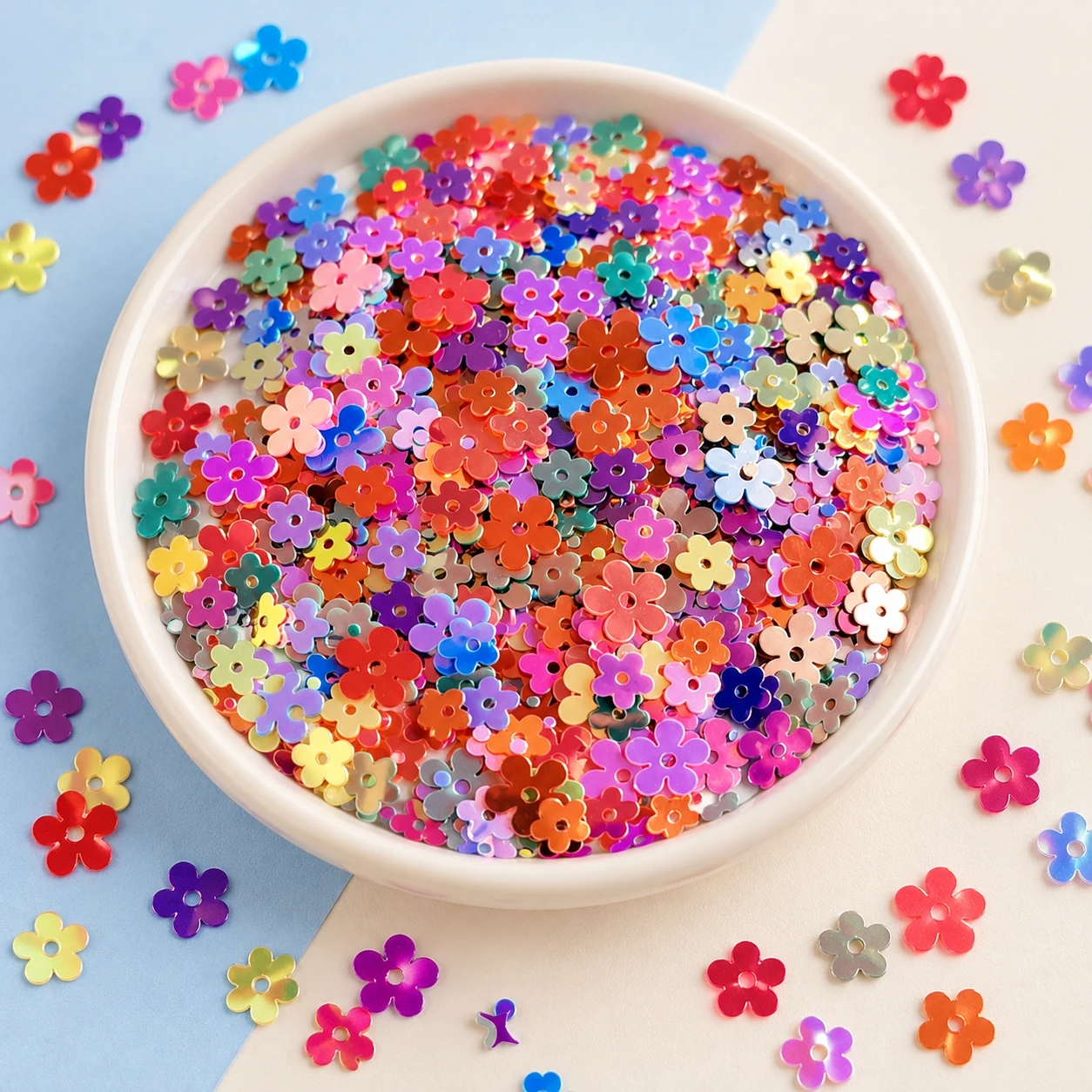 Mini Flat Flower Sequins MA024 displayed for assortment selection