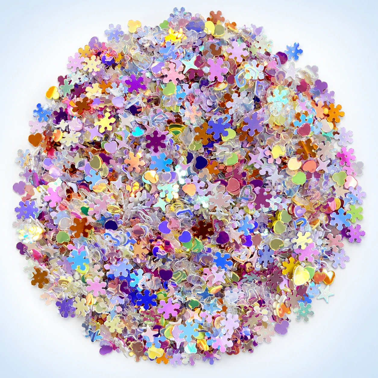 Mini Flower and Star Sequin Mix MA093 on a clean light studio background