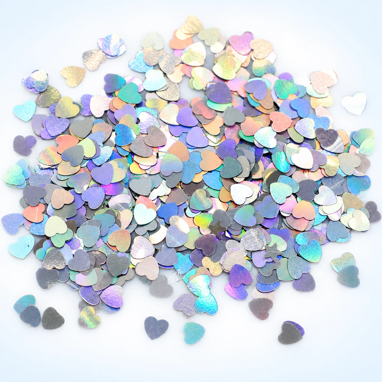 Mini Iridescent Heart Sequins MA071 on a clean light studio background
