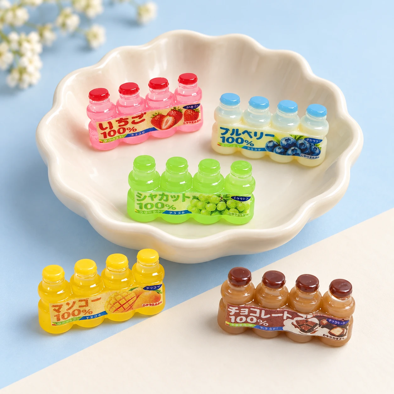 Mini Juice Drink Pack Resin Charms RW002074 displayed for assortment selection