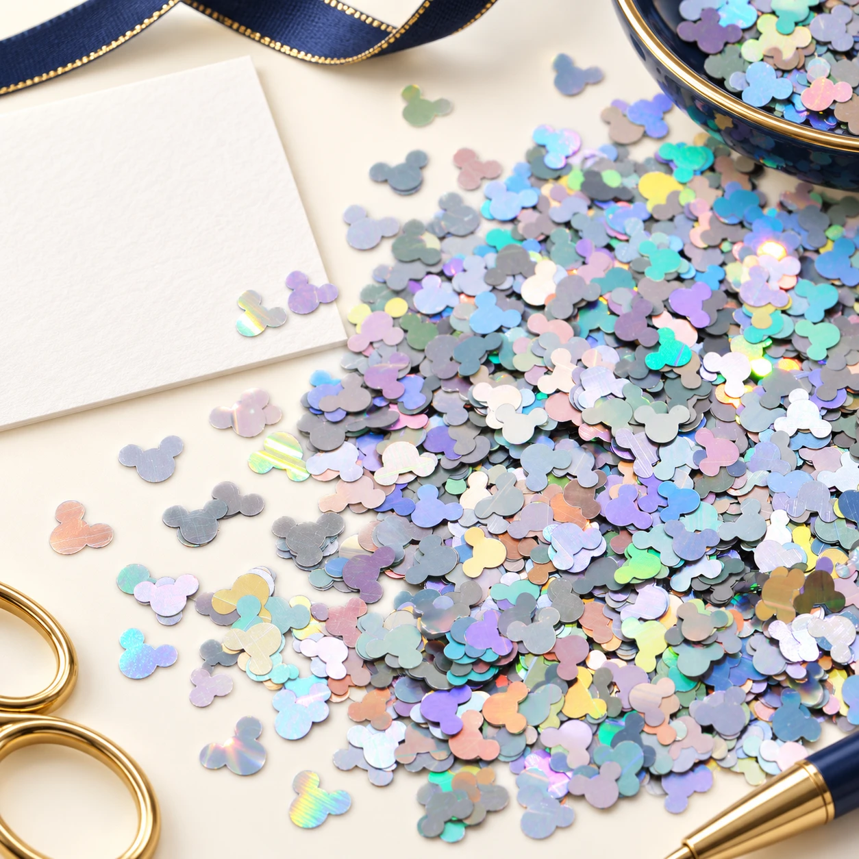 Mini Round-Ear Silhouette Sequins MA108 in an illustrative craft workspace