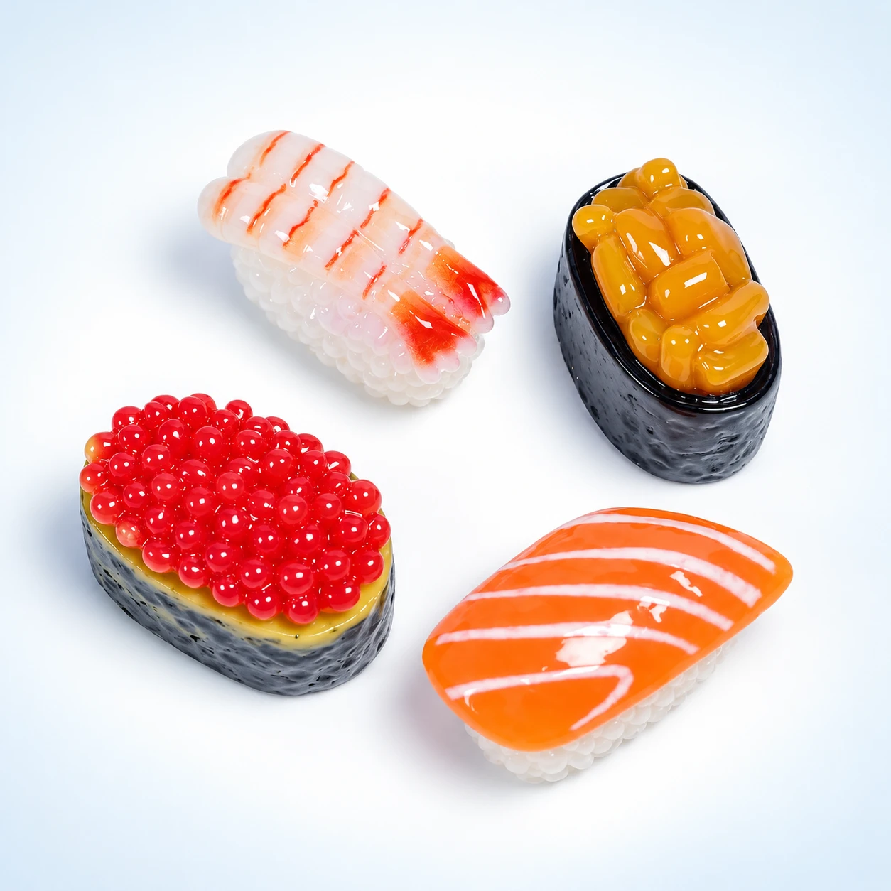 Mini Sushi Resin Charms RW00998 on a clean light studio background