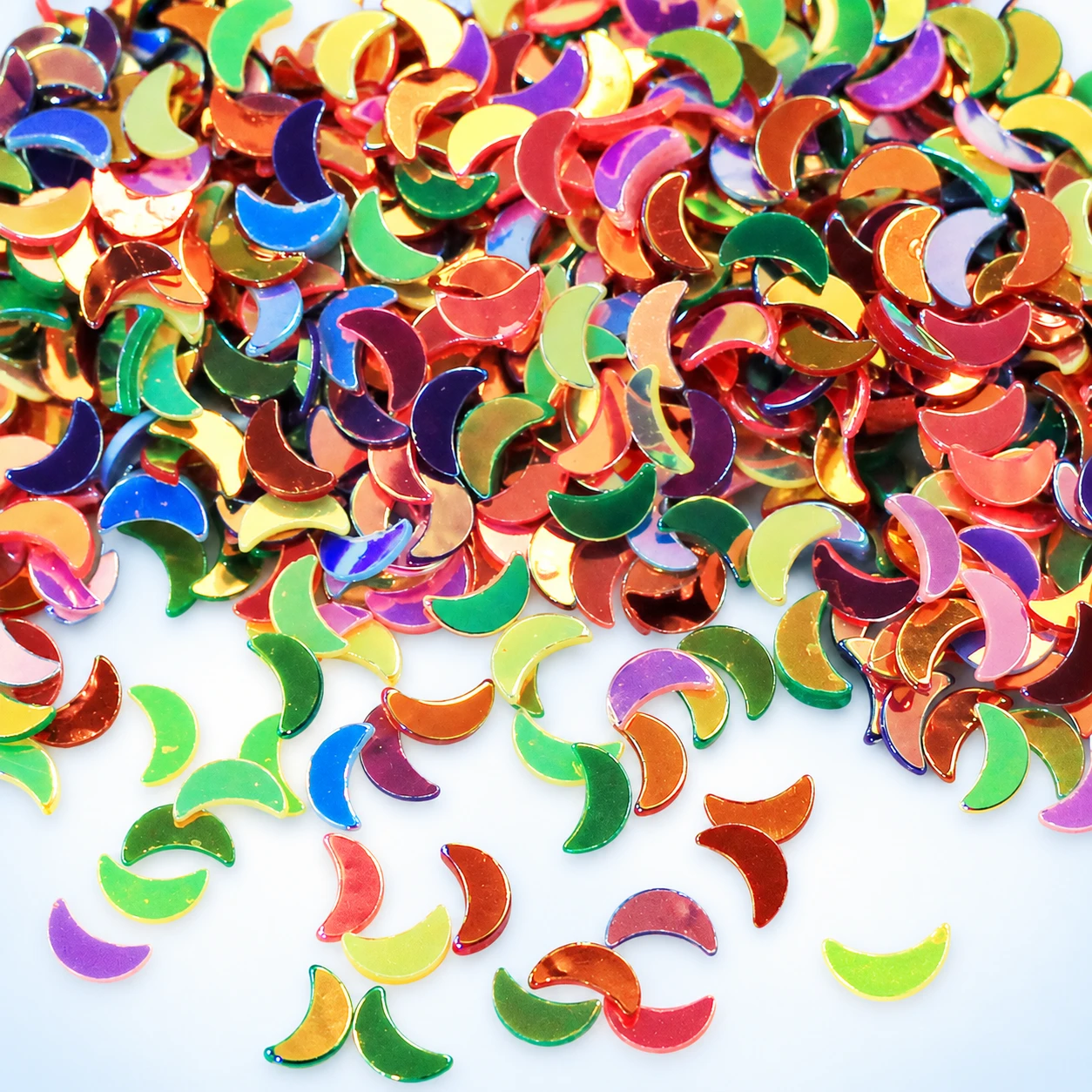 Multicolor Crescent Moon Sequins MA055 on a clean light studio background