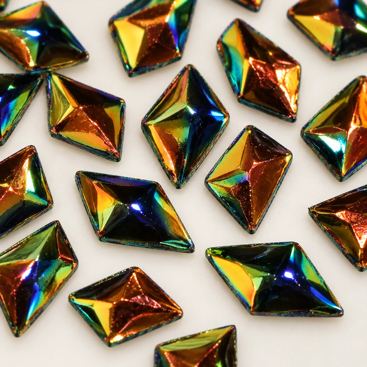 Multicolor Faceted Diamond Sequins MA007 close-up showing the decorative shape and finish