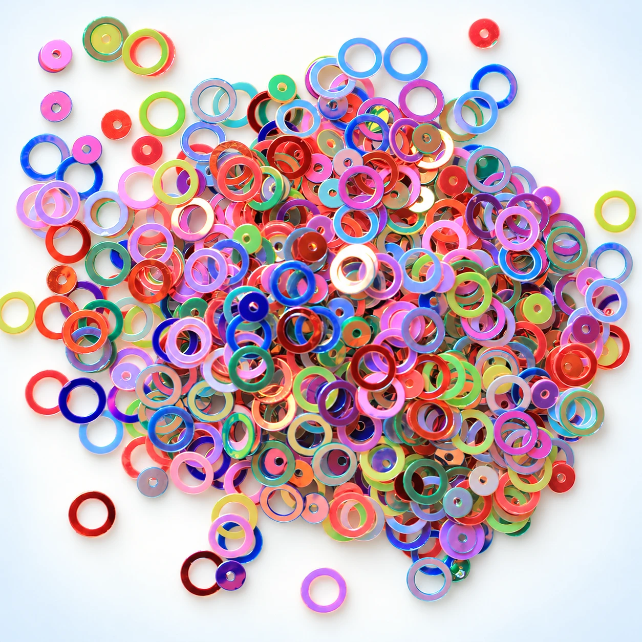 Multicolor Hollow Ring Sequins MA022 on a clean light studio background