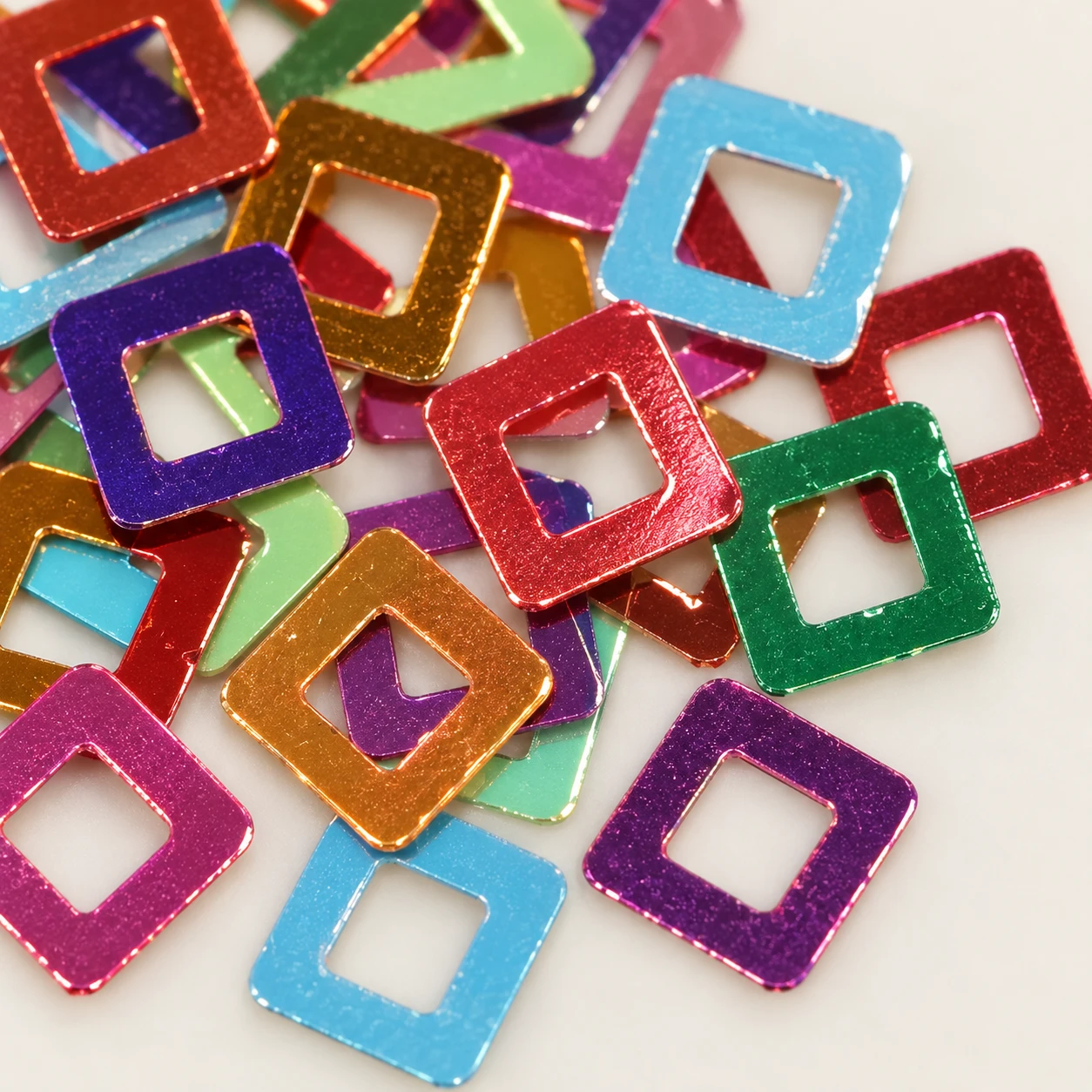 Multicolor Hollow Square Sequins MA009 close-up showing the decorative shape and finish