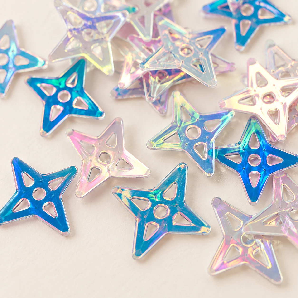 Openwork Holographic Star Sequins MA179 close-up showing the decorative shape and finish
