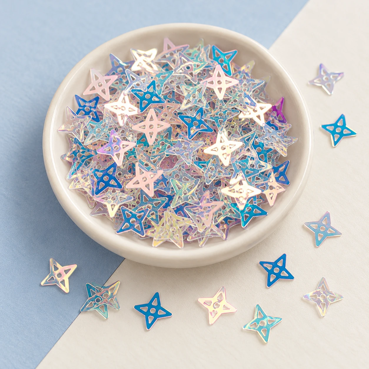 Openwork Holographic Star Sequins MA179 displayed for assortment selection