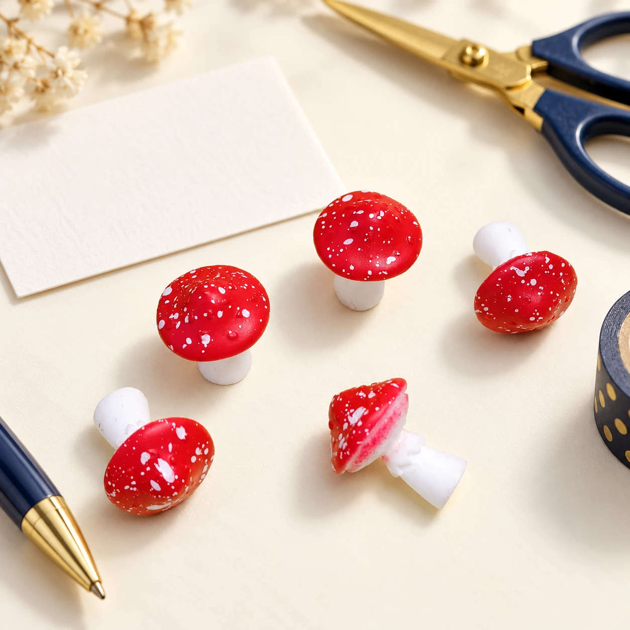 Red Mushroom Resin Miniatures RW001942 in an illustrative craft workspace