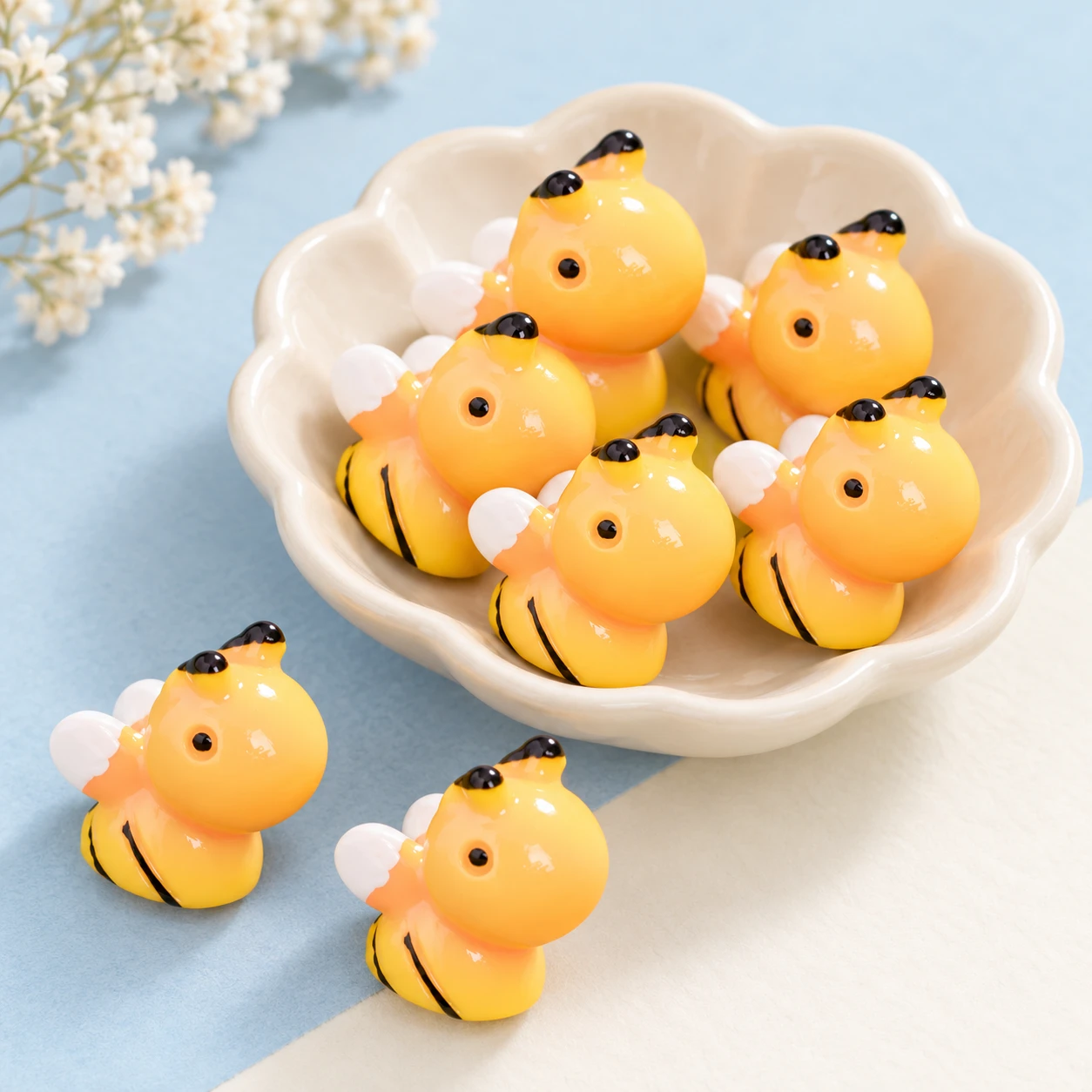 Rounded Bee Resin Charm RW002203 displayed for assortment selection