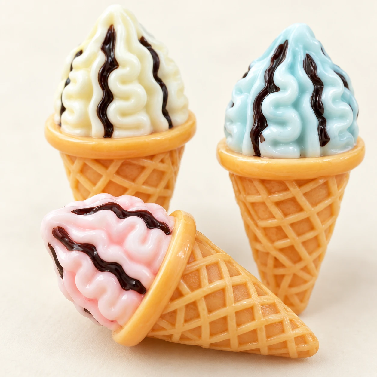 Soft-Serve Ice Cream Cone Resin Charms RW0023381 close-up showing the decorative shape and finish