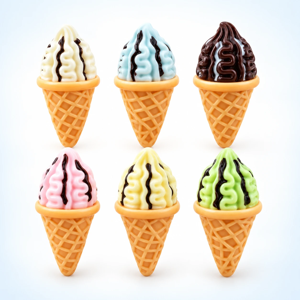 Soft-Serve Ice Cream Cone Resin Charms RW0023381 on a clean light studio background