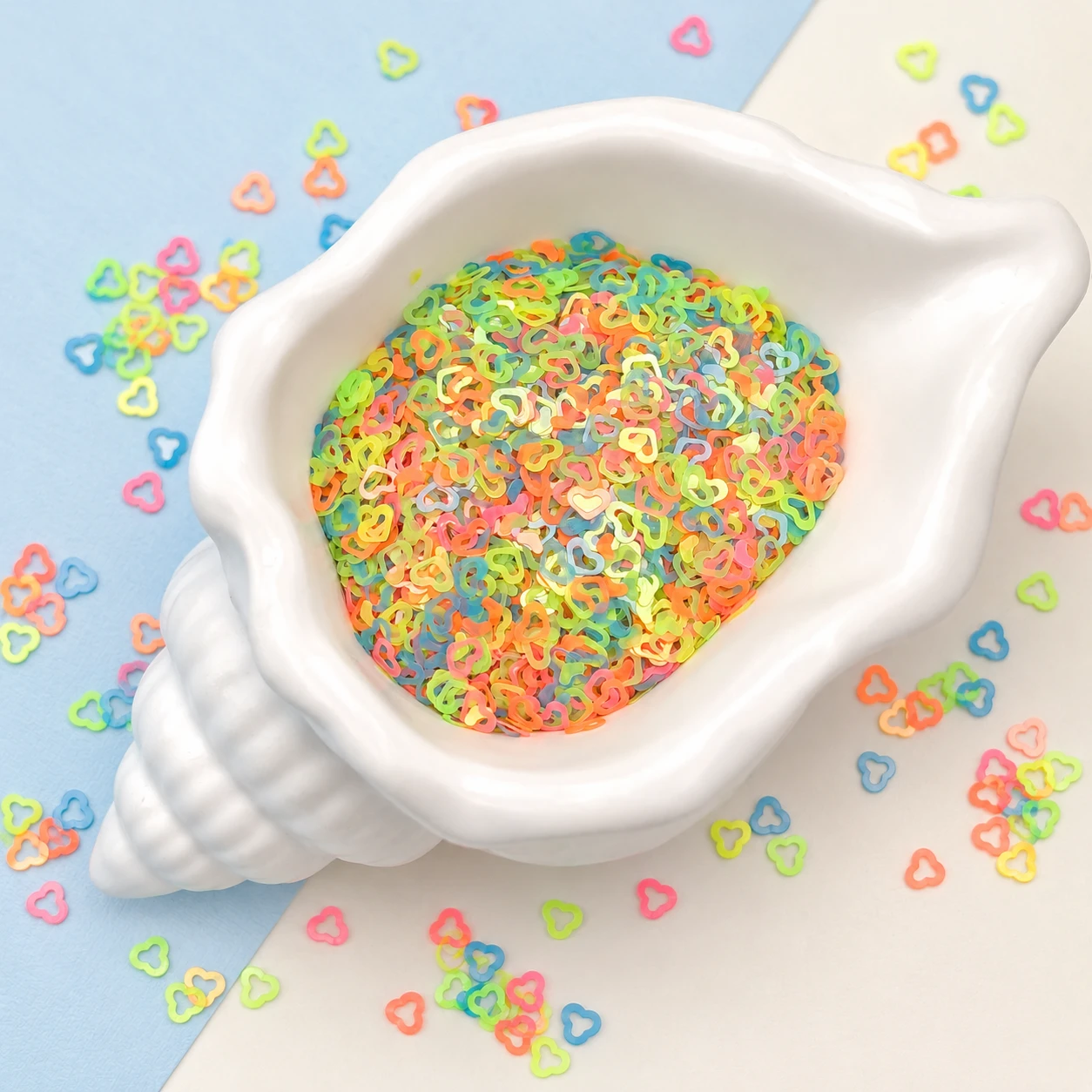 Ultrathin Hollow Heart Confetti MA303 displayed for assortment selection