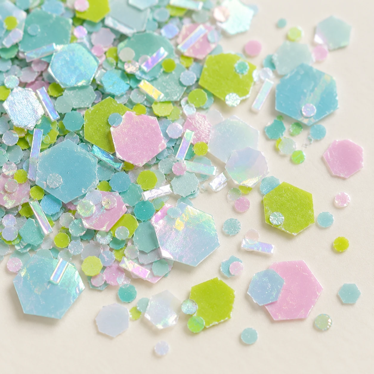 Ultrathin Iridescent Hexagon Confetti MA276 close-up showing the decorative shape and finish