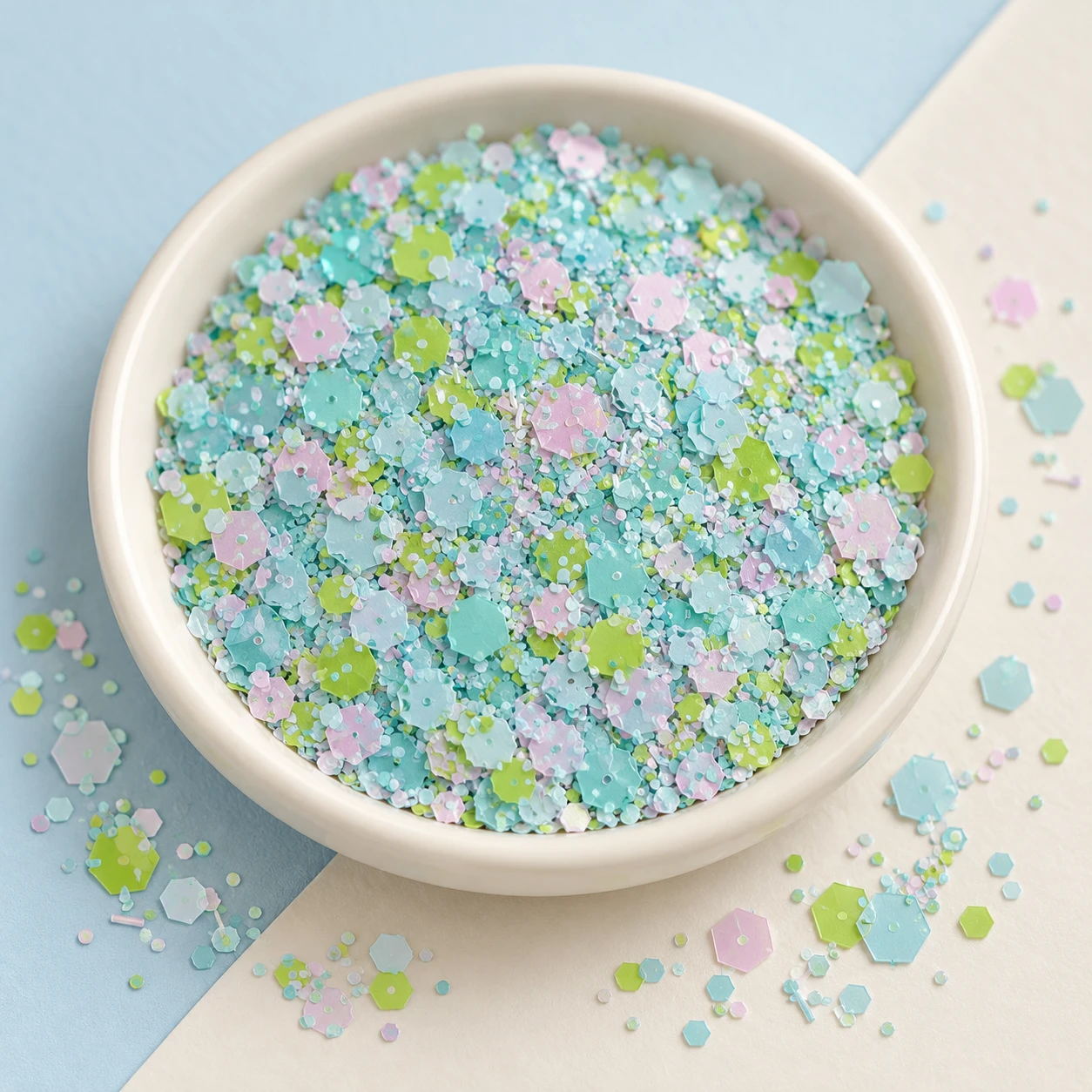 Ultrathin Iridescent Hexagon Confetti MA276 displayed for assortment selection