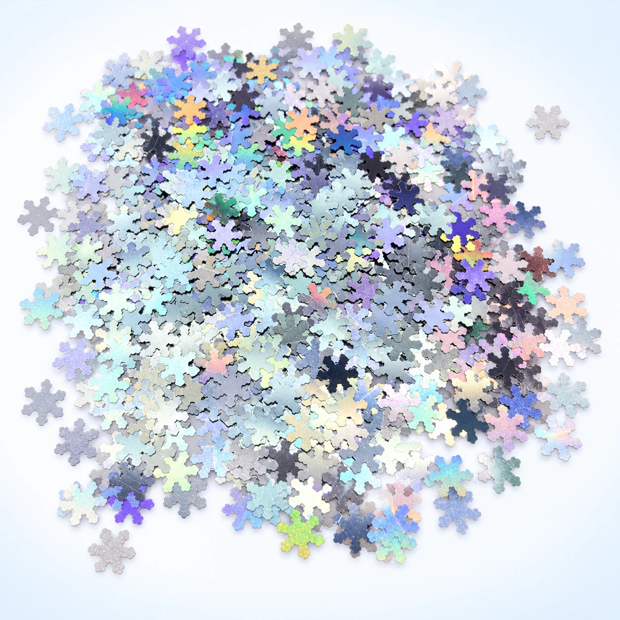 Ultrathin Iridescent Snowflake Sequins MA282 on a clean light studio background