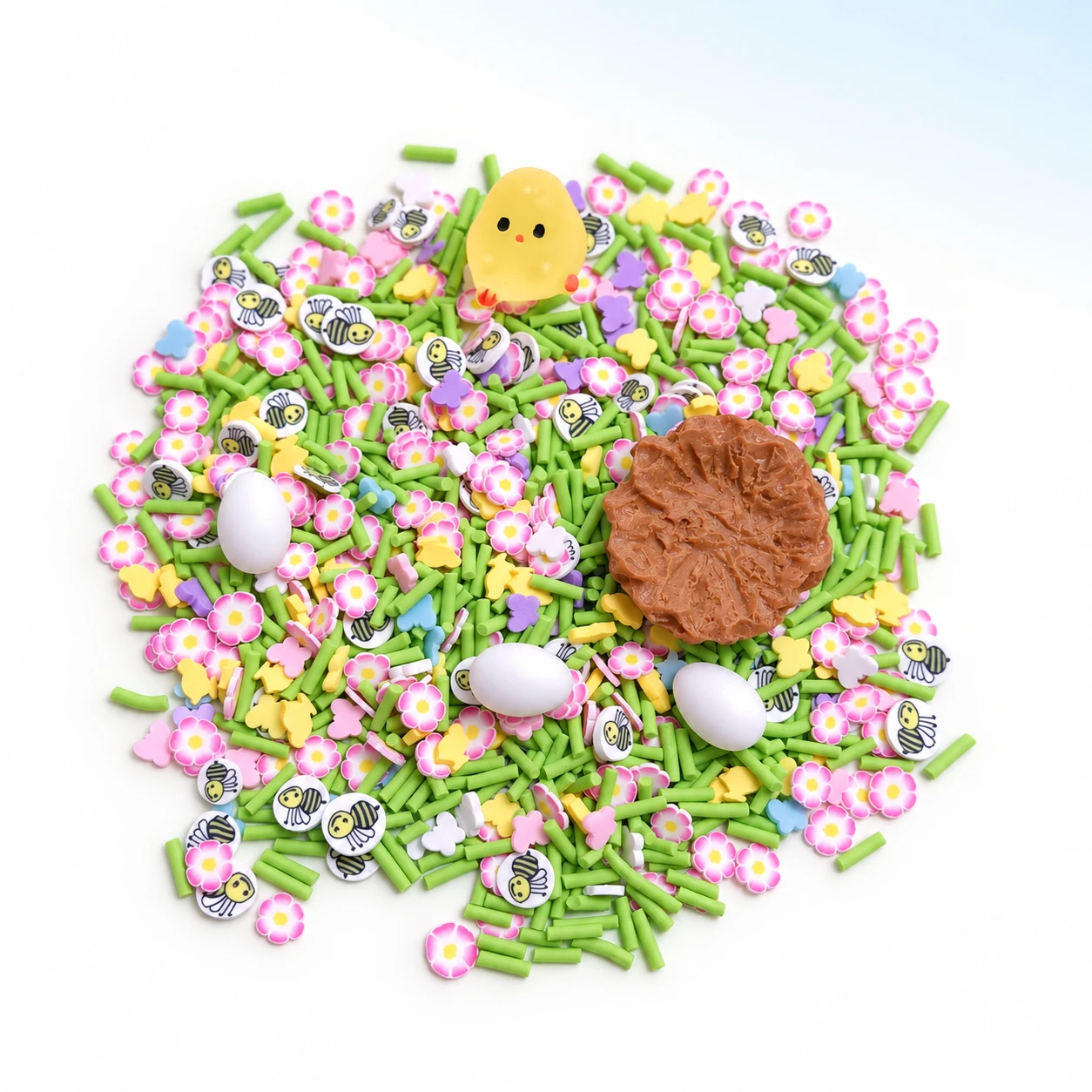 Chick & Bee Garden Filler Mix on a bright white studio background, SLM709