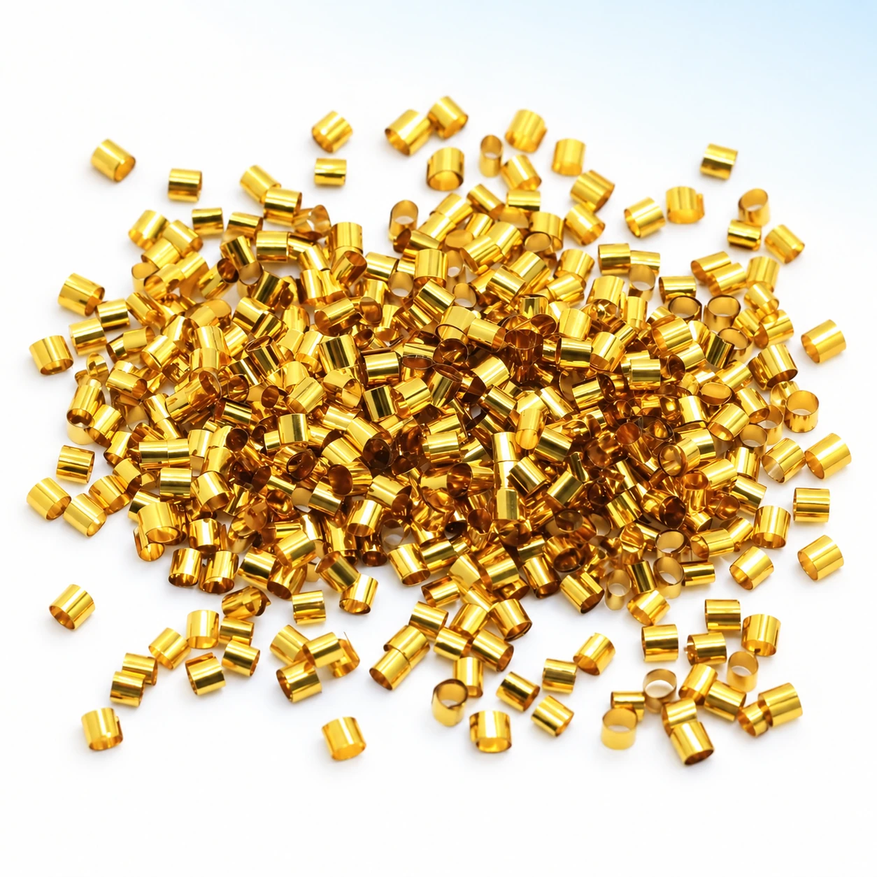 Gold Bingsu Bead Fillers on a bright white studio background, YM109