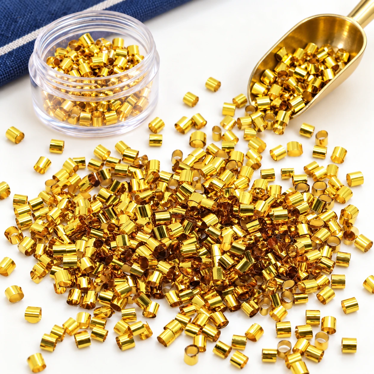 Gold Bingsu Bead Fillers in a slime-workspace concept, YM109