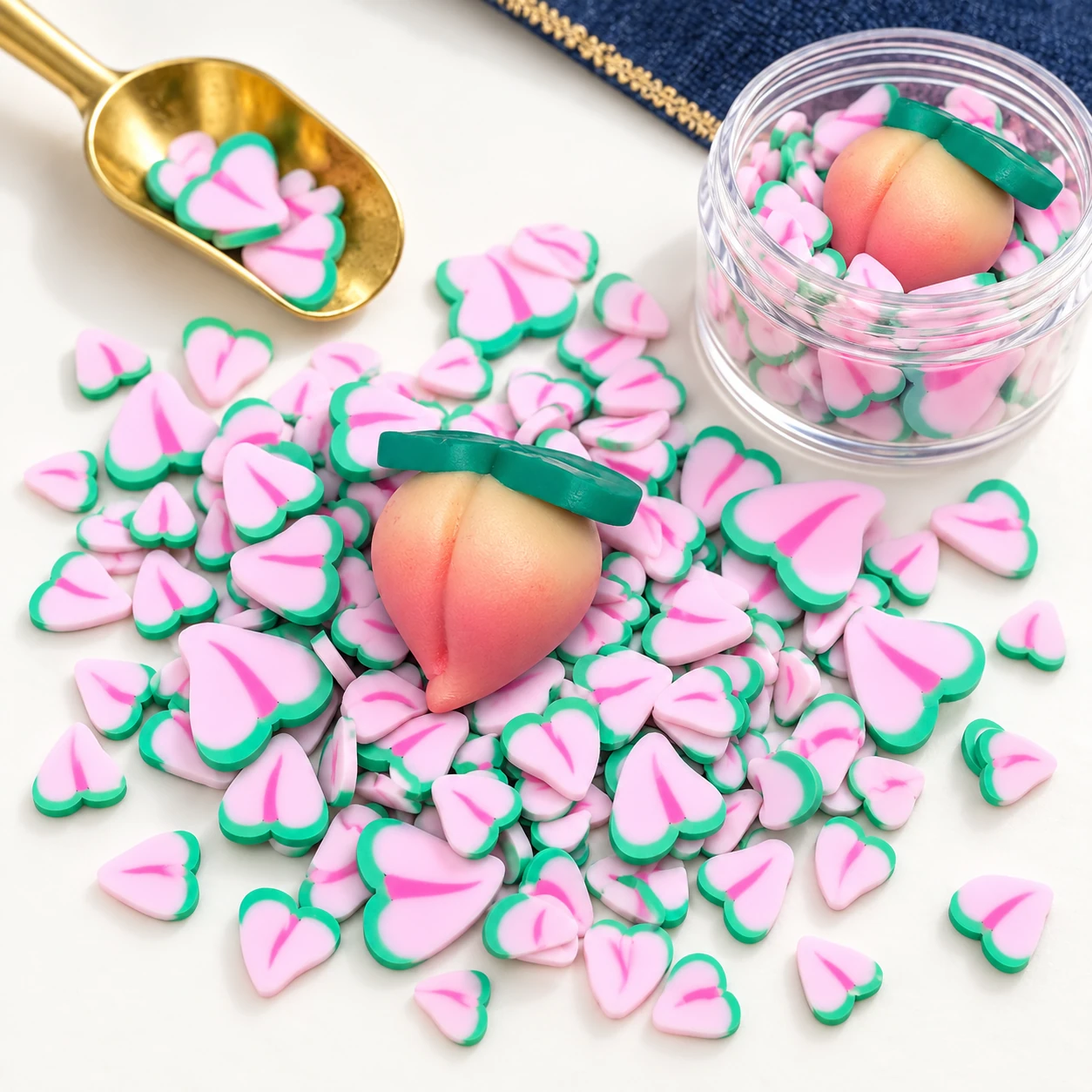 Peach Charm & Slice Filler Mix in a slime-workspace concept, SLM10123