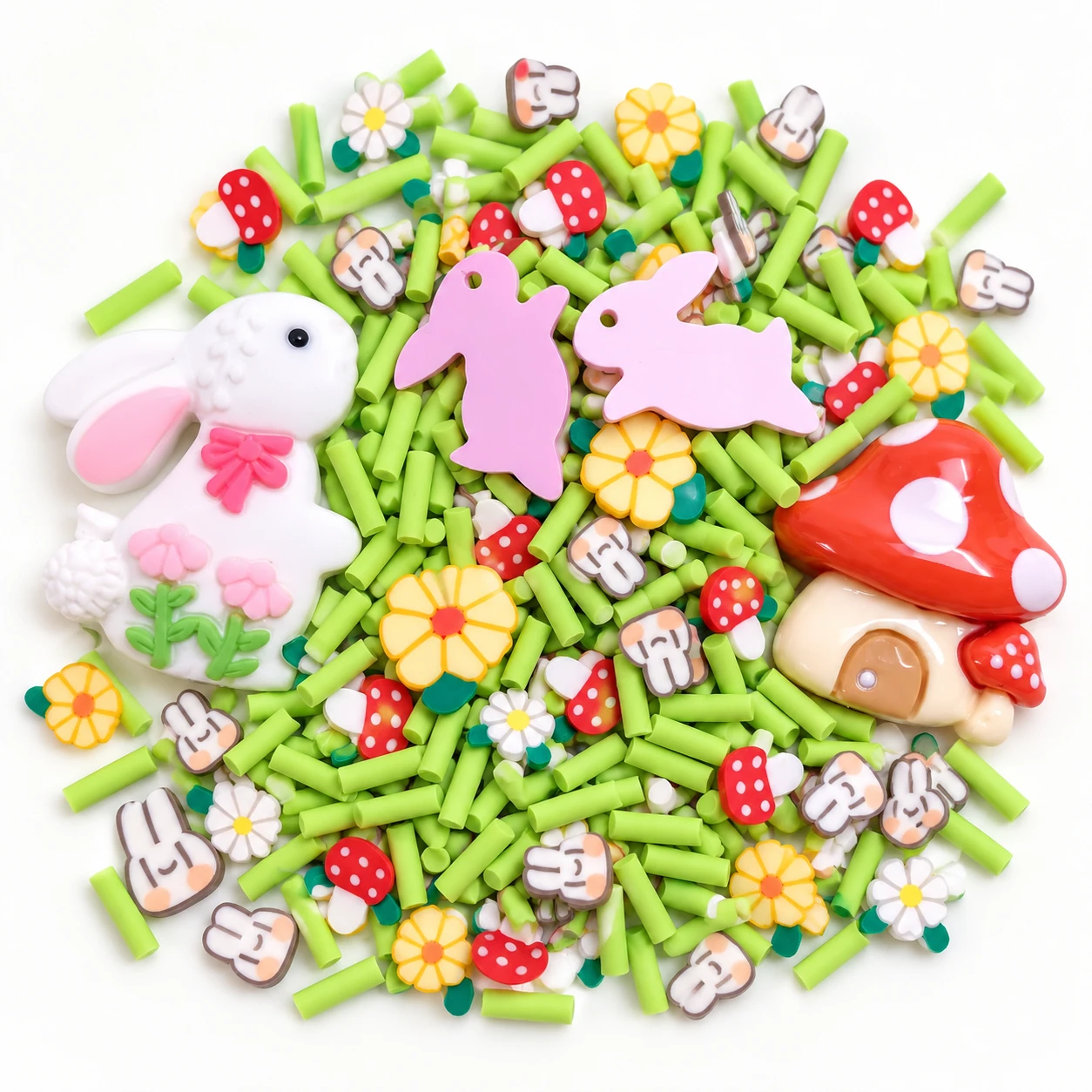 Detail visualization of rabbit & mushroom garden filler mix, SLM004231