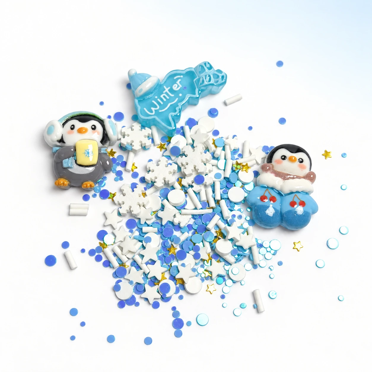 Winter Penguin Filler Mix on a bright white studio background, SLM25907